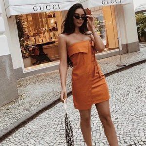 Camila Coelho Ila Strapless Mini Dress